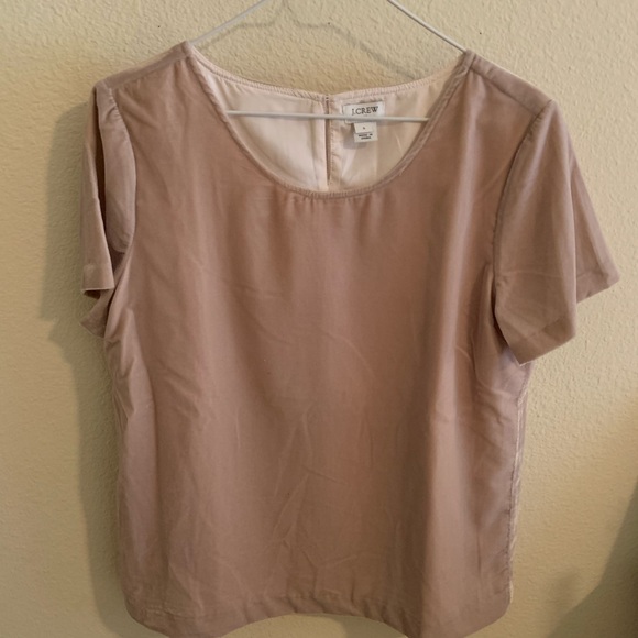J.Crew Blush Velvet Top - Picture 3 of 7